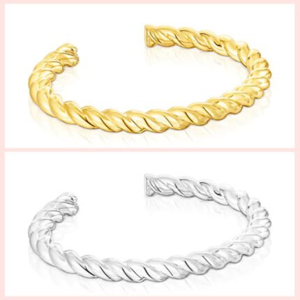 Alloy TOUS Silver Twisted Rigid Bracelet