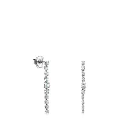 Long Earrings in White gold with Diamonds Les Classiques.TOUS Silver