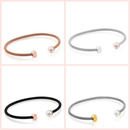 Multicolor IP Steel and Rose Silver Silver Icon Mesh Bracelet.TOUS Silver