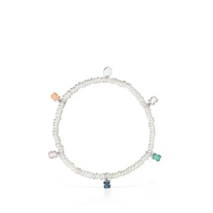 Mini Color Bracelet in Pearls and Gemstones.TOUS silver