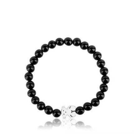 Silver Sweet Dolls Bracelet with Onyx.TOUS Silver