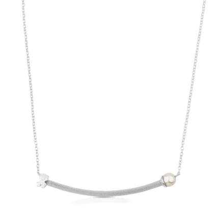 Silver Icon Mesh Necklace.TOUS Silver