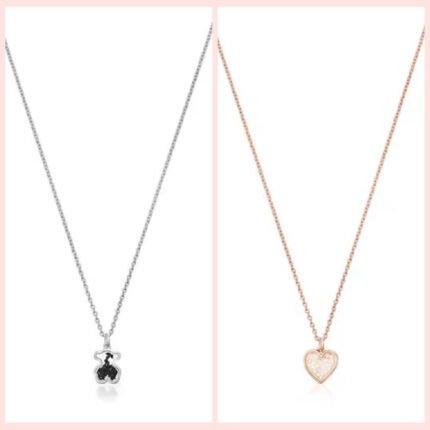 Silver Areia Necklace with onyx.TOUS Silver